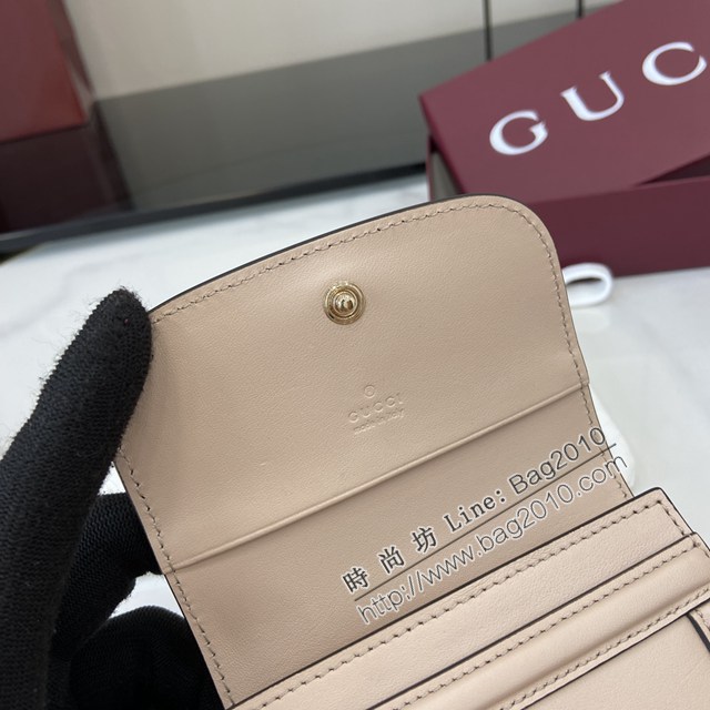 Gucci專櫃古馳最新款圓形互扣式雙G標識卡片夾卡包零錢包 jh2677型號：818795